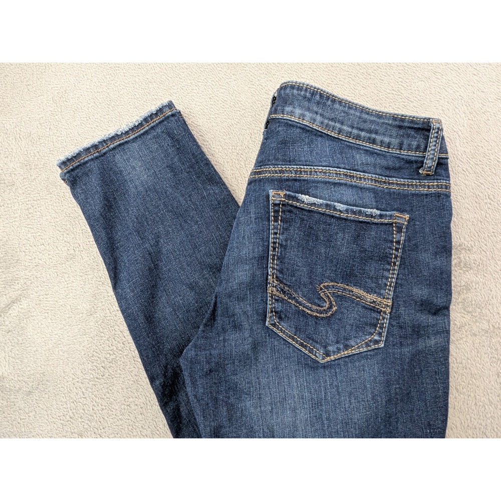 Silver Jeans Women's‎ Size 30/27 Sam Ripped Distressed Dark Wash Denim
